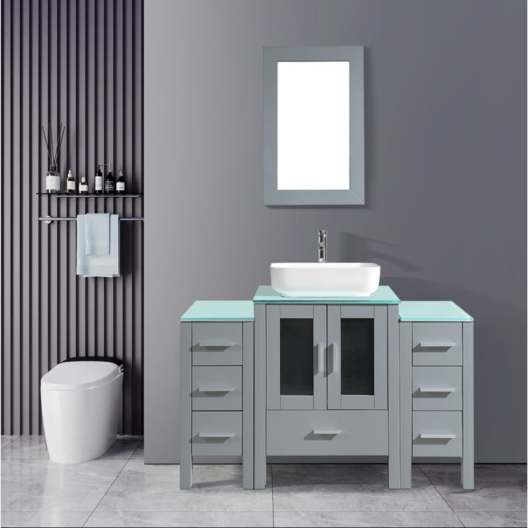 Latitude Run® Modern 48” Bathroom Vanity Set With One Main And Two Side GPM